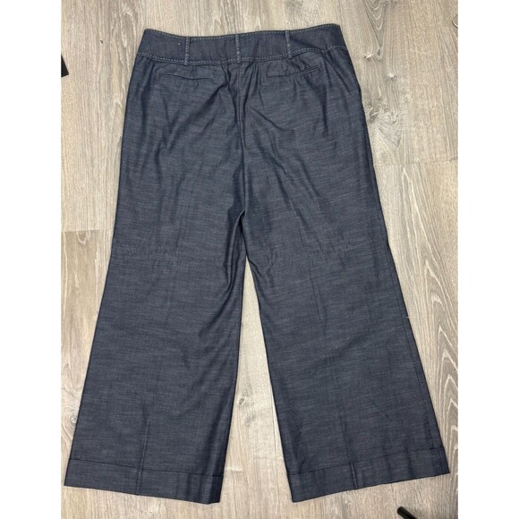 Ann Taylor Loft 14P Indigo Blue Wide Leg High Waist Boho Cottage Petite Pants - Picture 2 of 5